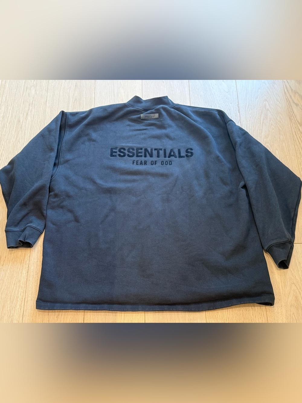 Fear of God ESSENTIALS Men’s XXL Oversized Black Crewneck Sweatshirt Mock Neck